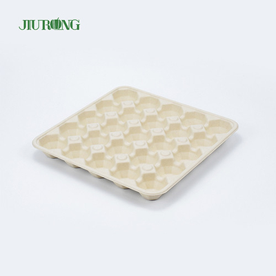 Recipiente de comida de cana-de-açúcar de papel à prova de graxa bandeja de ovo biodegradável reciclada