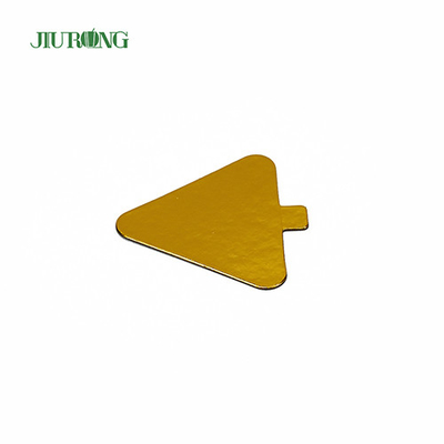 Mini tabuleiro de bolo triangular para crianças faça você mesmo dourado 93*88mm papel alumínio grau alimentício