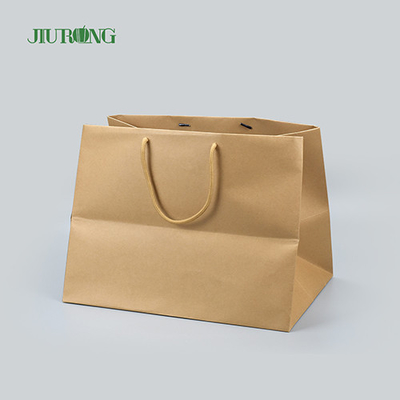 Saco de papel biodegradável para viagem 320 mm de altura Sacos Kraft ecologicamente corretos